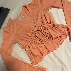 Urban Outfitters Coral Long Sleeve Top